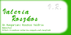 valeria roszkos business card
