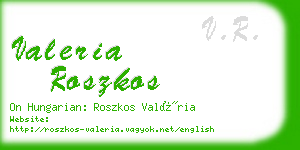 valeria roszkos business card
